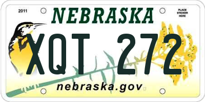 NE license plate XQT272