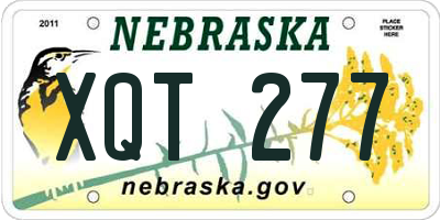 NE license plate XQT277