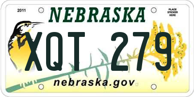 NE license plate XQT279