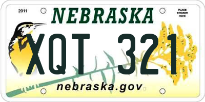 NE license plate XQT321
