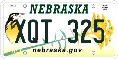 NE license plate XQT325