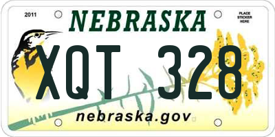 NE license plate XQT328
