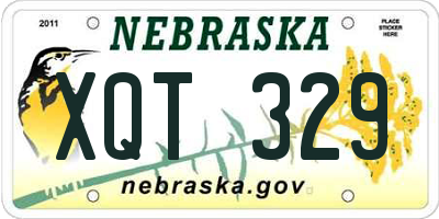 NE license plate XQT329