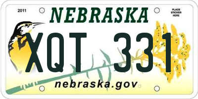 NE license plate XQT331