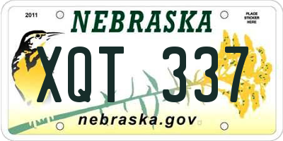 NE license plate XQT337