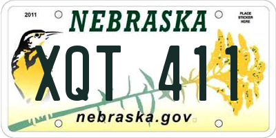 NE license plate XQT411