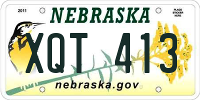 NE license plate XQT413