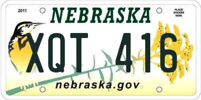 NE license plate XQT416