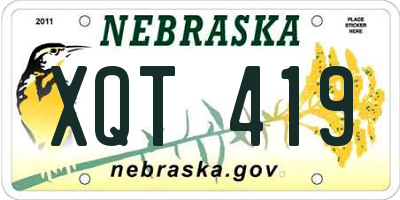 NE license plate XQT419