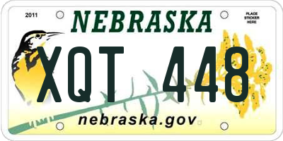 NE license plate XQT448