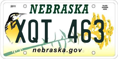 NE license plate XQT463