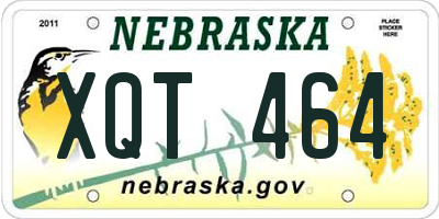 NE license plate XQT464