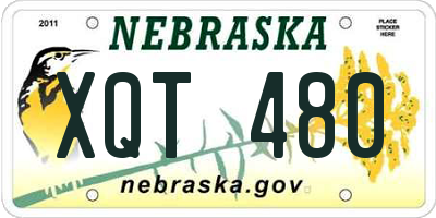 NE license plate XQT480