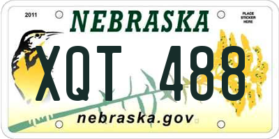 NE license plate XQT488