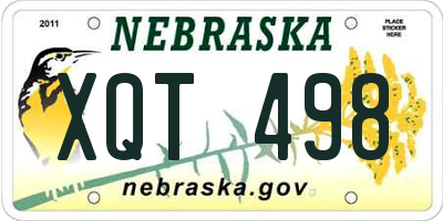 NE license plate XQT498