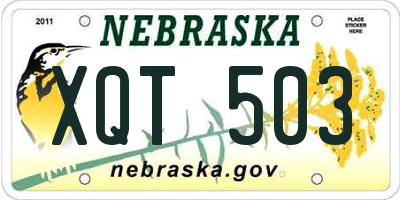 NE license plate XQT503