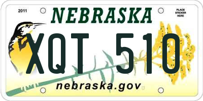 NE license plate XQT510