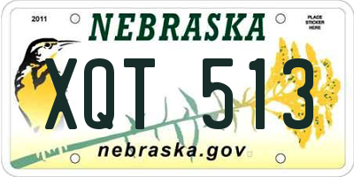 NE license plate XQT513