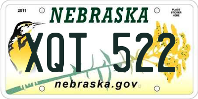 NE license plate XQT522
