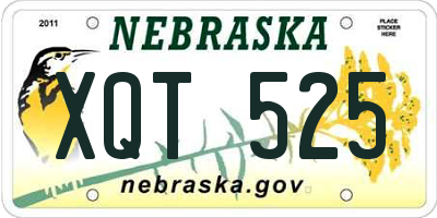 NE license plate XQT525