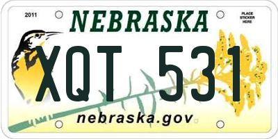 NE license plate XQT531