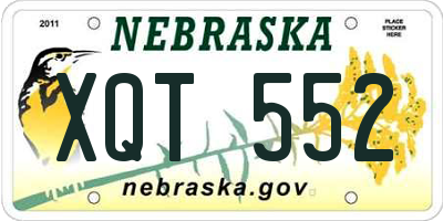 NE license plate XQT552
