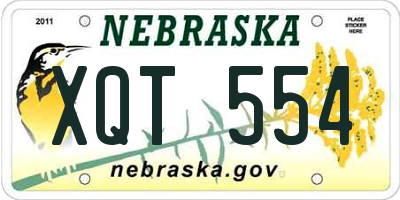 NE license plate XQT554