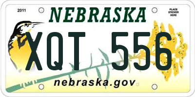 NE license plate XQT556