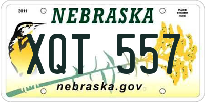 NE license plate XQT557