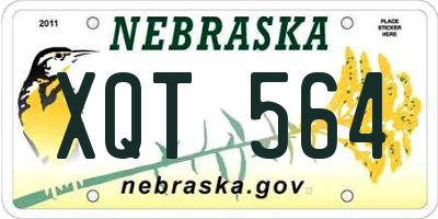 NE license plate XQT564