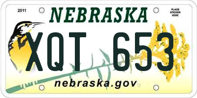 NE license plate XQT653