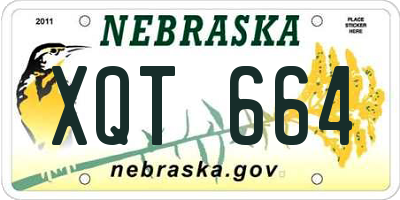 NE license plate XQT664