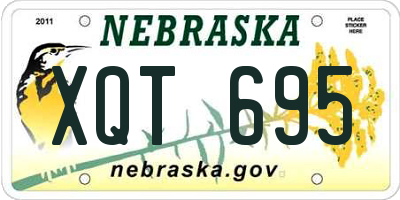 NE license plate XQT695