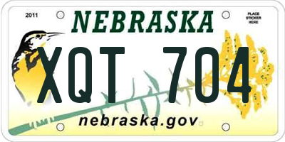 NE license plate XQT704