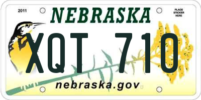 NE license plate XQT710
