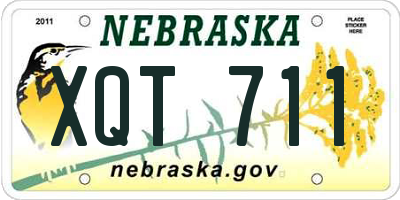 NE license plate XQT711