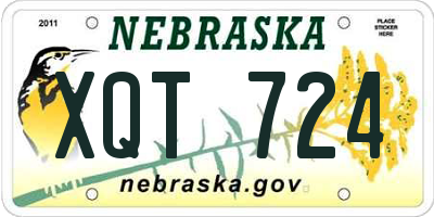 NE license plate XQT724