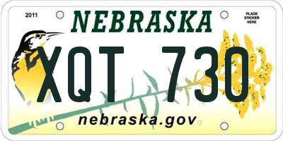 NE license plate XQT730