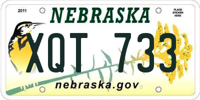 NE license plate XQT733