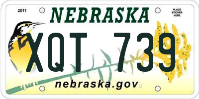NE license plate XQT739