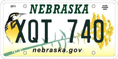 NE license plate XQT740