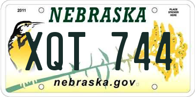NE license plate XQT744