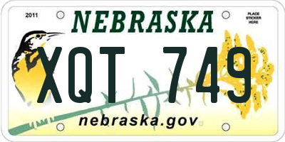 NE license plate XQT749