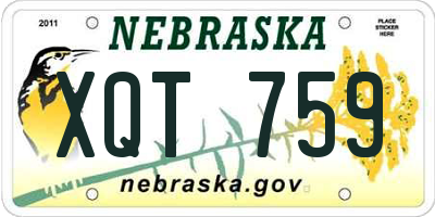 NE license plate XQT759