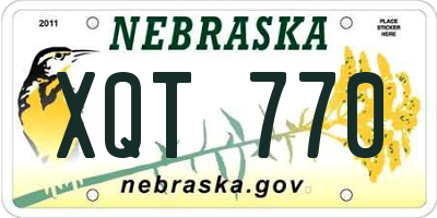 NE license plate XQT770