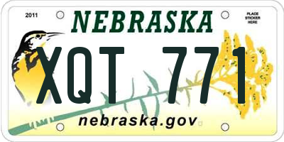 NE license plate XQT771