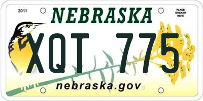 NE license plate XQT775