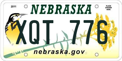 NE license plate XQT776