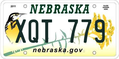 NE license plate XQT779