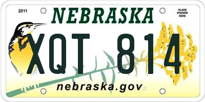 NE license plate XQT814